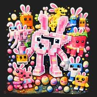 6-7 Easter Bunny Brainrot Funny 67 Meme Beanie thumb 2