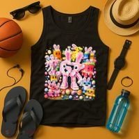 6-7 Easter Bunny Brainrot Funny 67 Meme Tank Top thumb 4