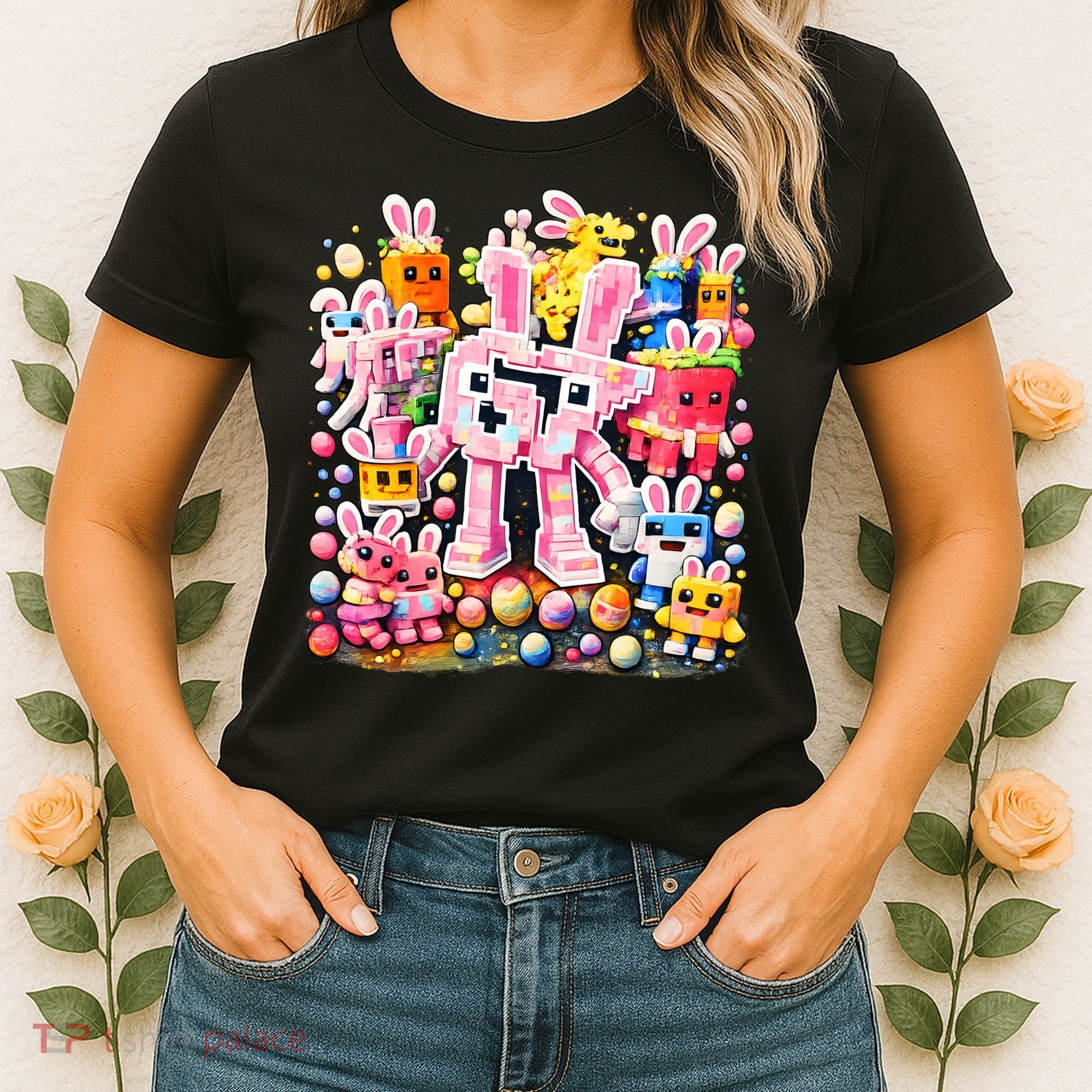 6-7 Easter Bunny Brainrot Funny 67 Meme Women's T-Shirt