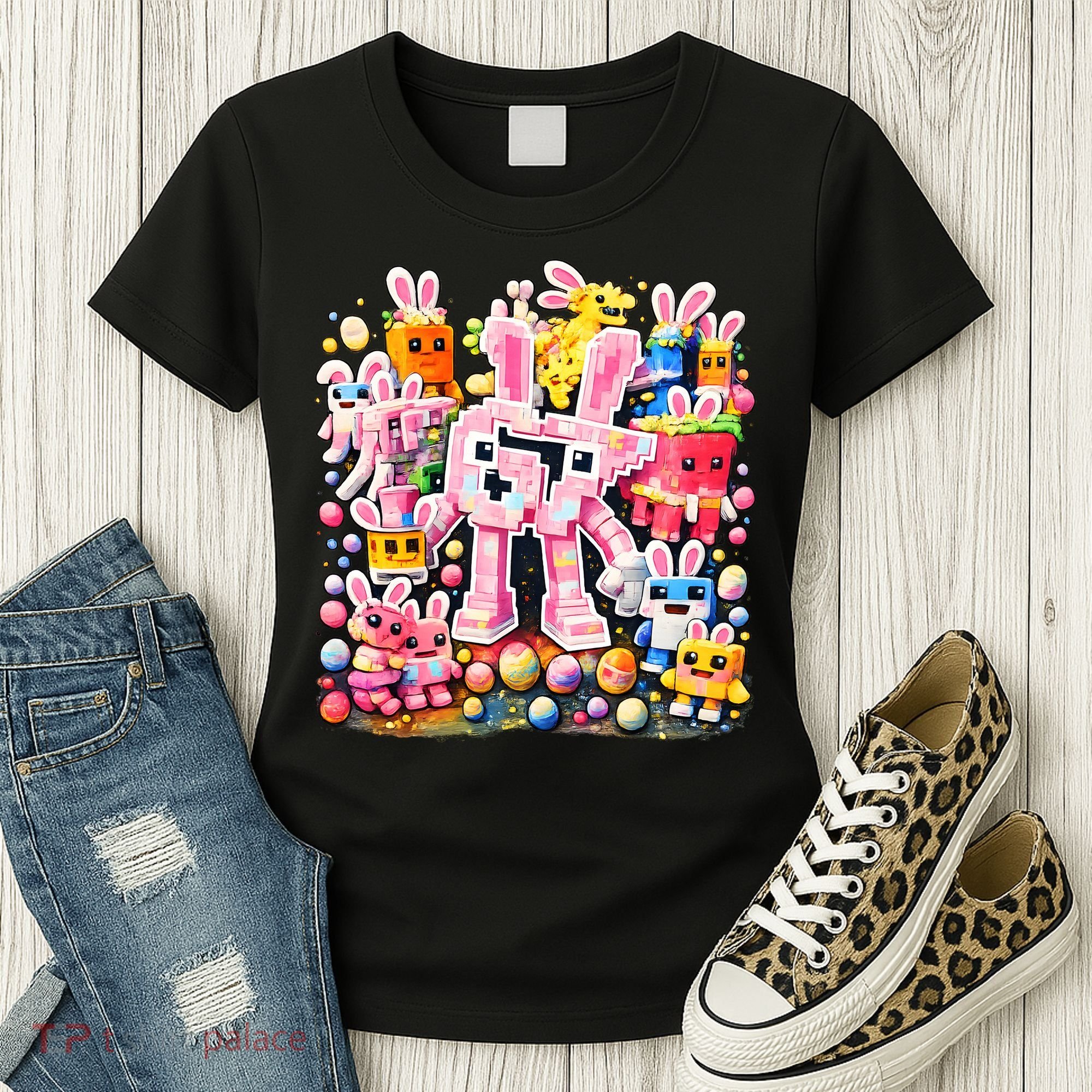 6-7 Easter Bunny Brainrot Funny 67 Meme Women's T-Shirt