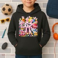 6-7 Easter Bunny Brainrot Funny 67 Meme Kids Hoodie thumb 2