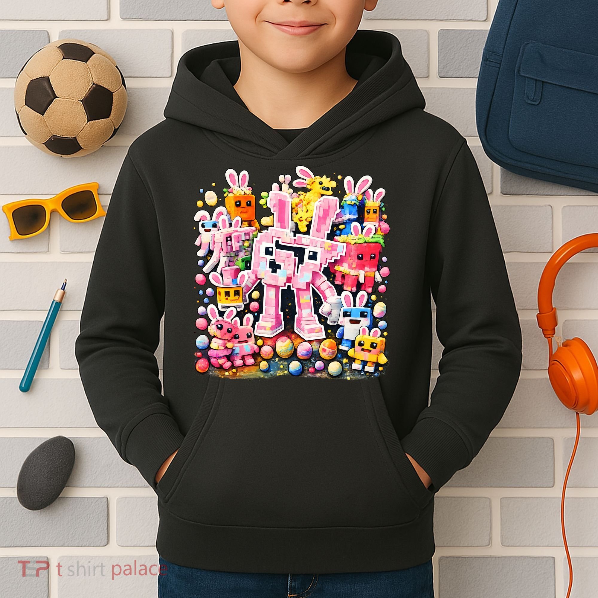 6-7 Easter Bunny Brainrot Funny 67 Meme Kids Hoodie