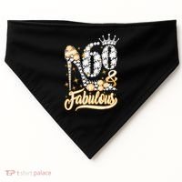 60 & Fabulous 60 Years Old 60th Birthday Diamond Crown Shoes USA-Made Doggie Bandana thumb 0
