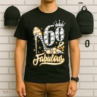 60 & Fabulous 60 Years Old 60th Birthday Diamond Crown Shoes T-Shirt thumb 6