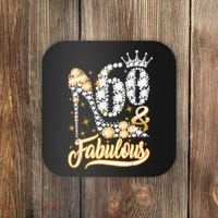 60 & Fabulous 60 Years Old 60th Birthday Diamond Crown Shoes Coaster thumb 0
