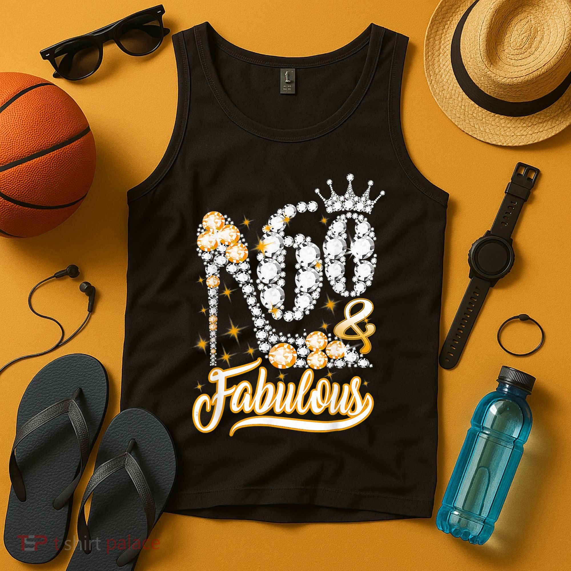 60 & Fabulous 60 Years Old 60th Birthday Diamond Crown Shoes Tank Top