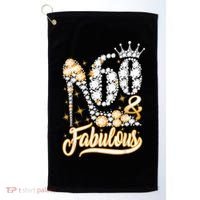 60 & Fabulous 60 Years Old 60th Birthday Diamond Crown Shoes Golf Towel thumb 0