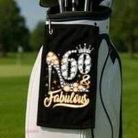60 & Fabulous 60 Years Old 60th Birthday Diamond Crown Shoes Golf Towel thumb 2