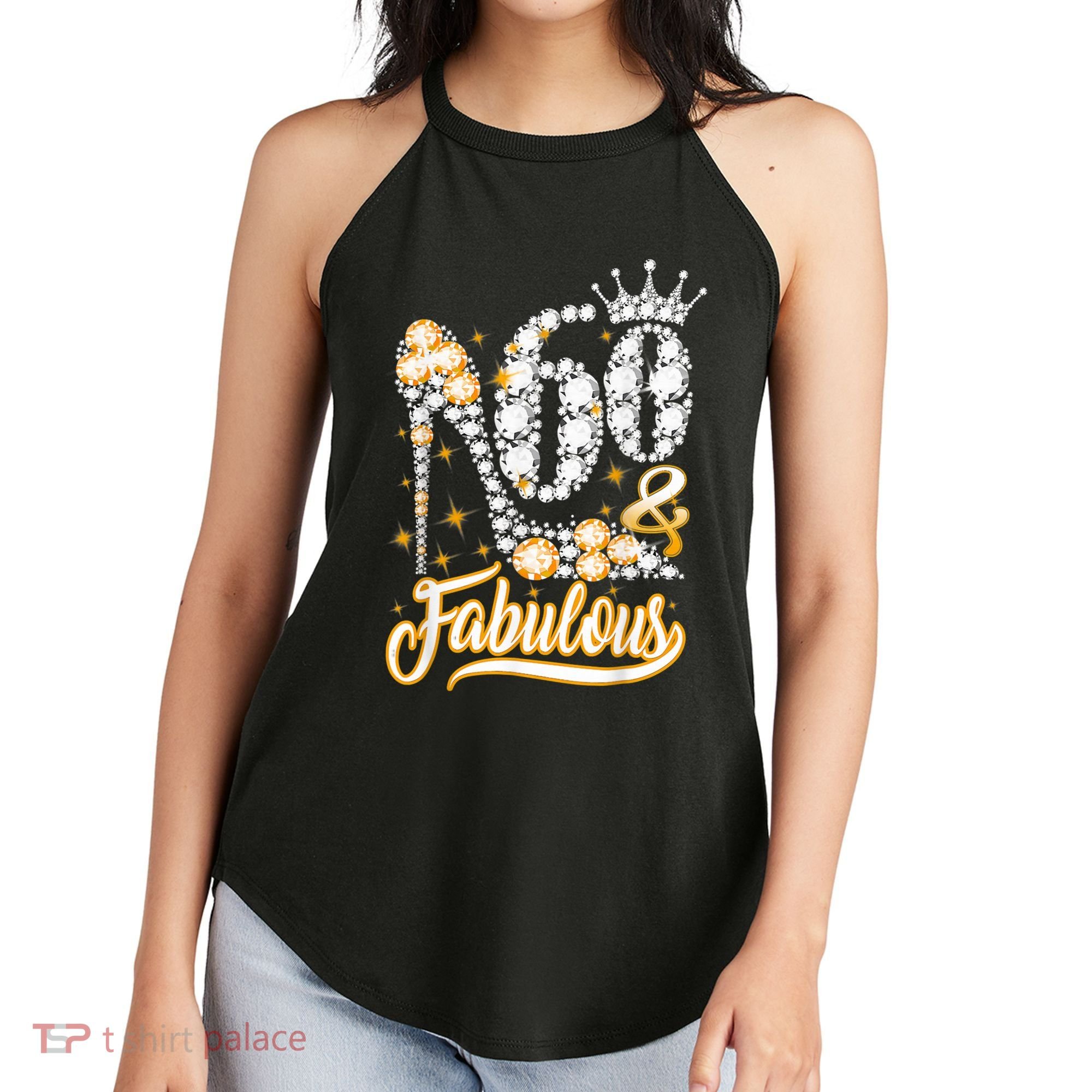 60 & Fabulous 60 Years Old 60th Birthday Diamond Crown Shoes Women's Perfect Tri Rocker Tank