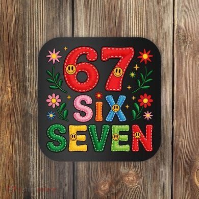 67 Funny 6-7 Christmas Meme Coaster
