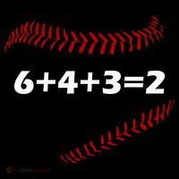 6+4+3=2 Funny Baseball Double Play Coaster thumb 2