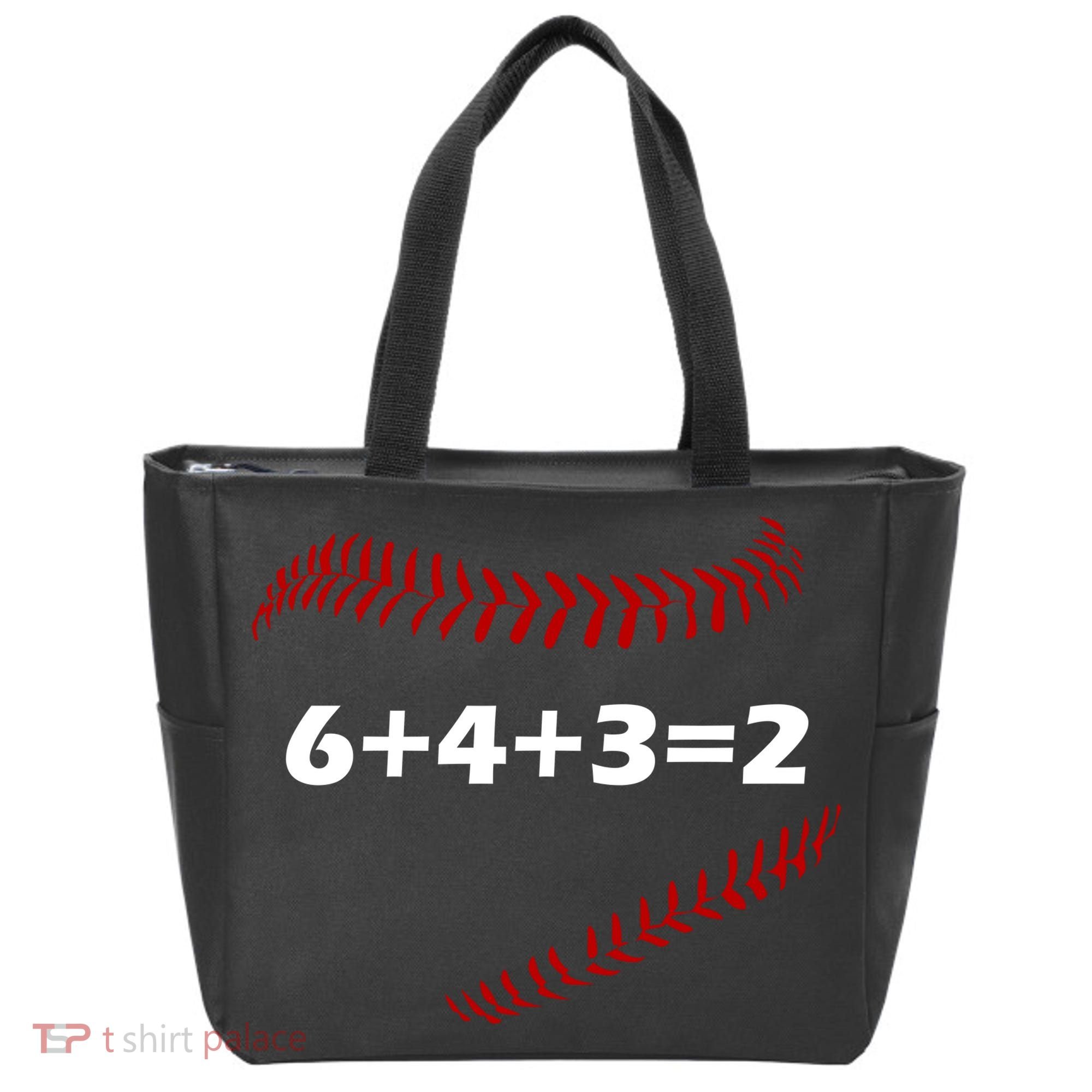 6+4+3=2 Funny Baseball Double Play Tote Bag