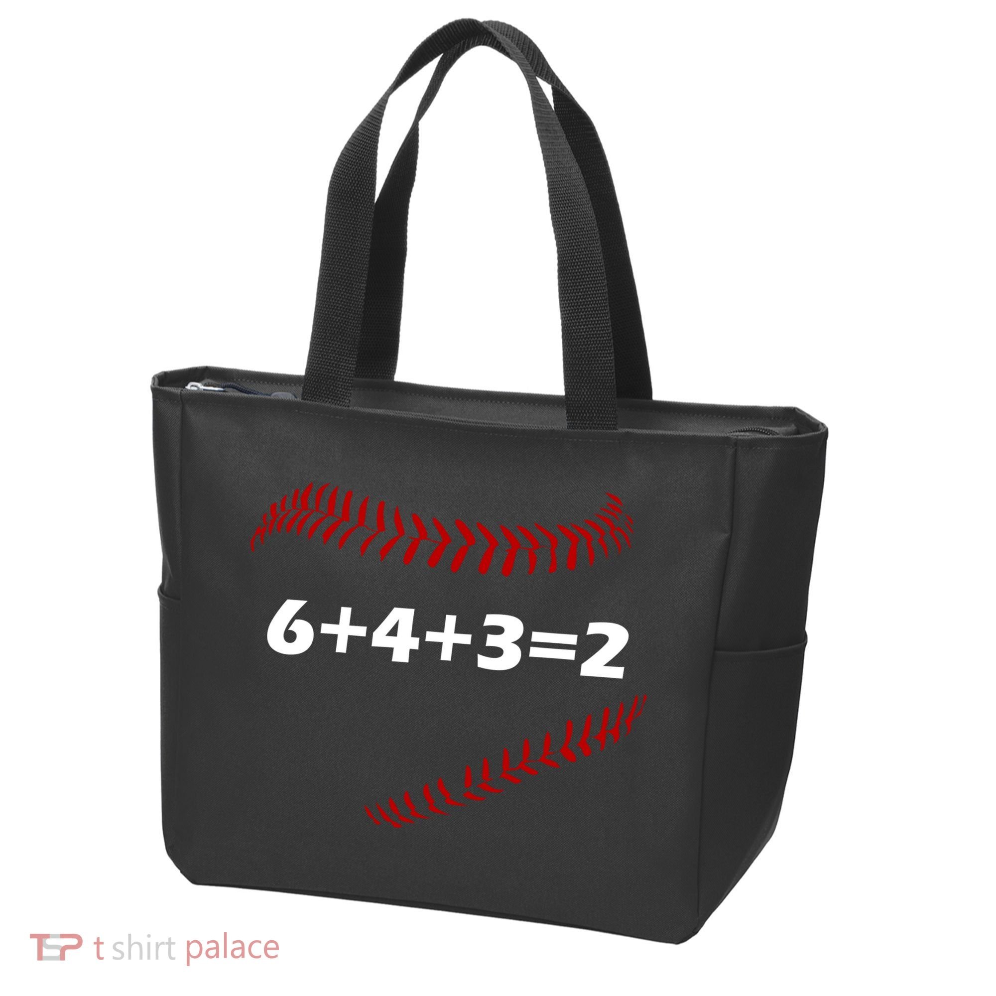 6+4+3=2 Funny Baseball Double Play Tote Bag