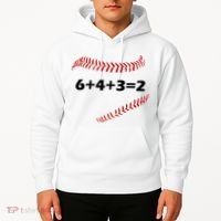 6+4+3=2 Funny Baseball Double Play Hoodie thumb 2