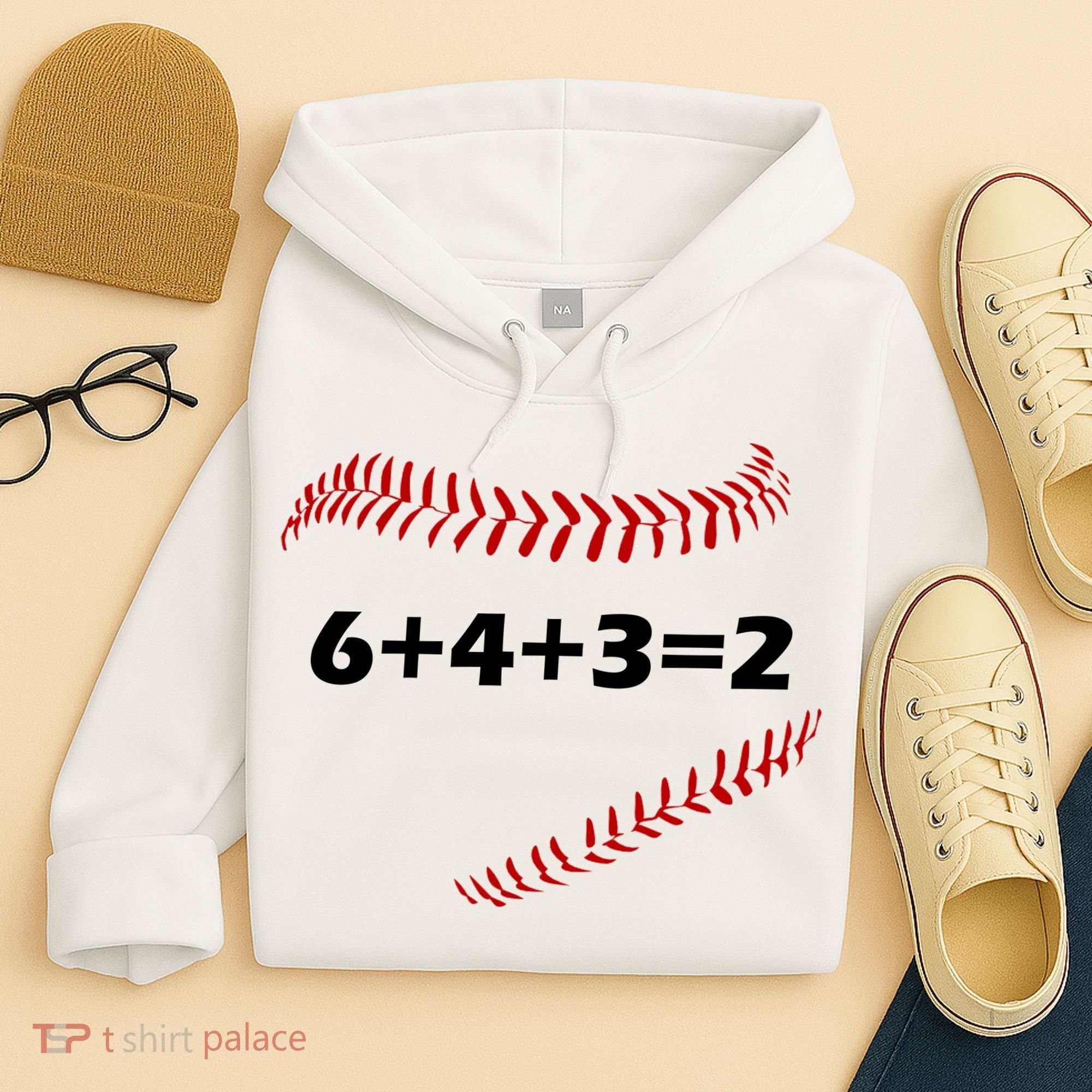 6+4+3=2 Funny Baseball Double Play Hoodie