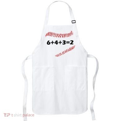 6+4+3=2 Funny Baseball Double Play Apron