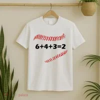 6+4+3=2 Funny Baseball Double Play T-Shirt thumb 2