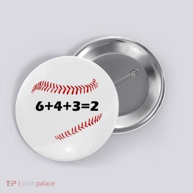 6+4+3=2 Funny Baseball Double Play Button