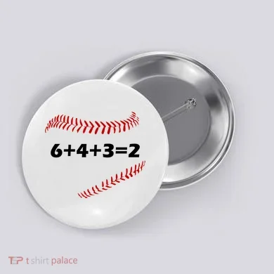 6+4+3=2 Funny Baseball Double Play Button