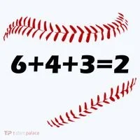 6+4+3=2 Funny Baseball Double Play Bucket Hat thumb 4