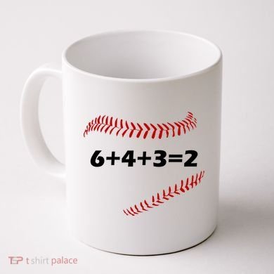 6+4+3=2 Funny Baseball Double Play Coffee Mug