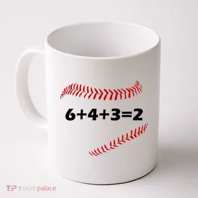 6+4+3=2 Funny Baseball Double Play Coffee Mug