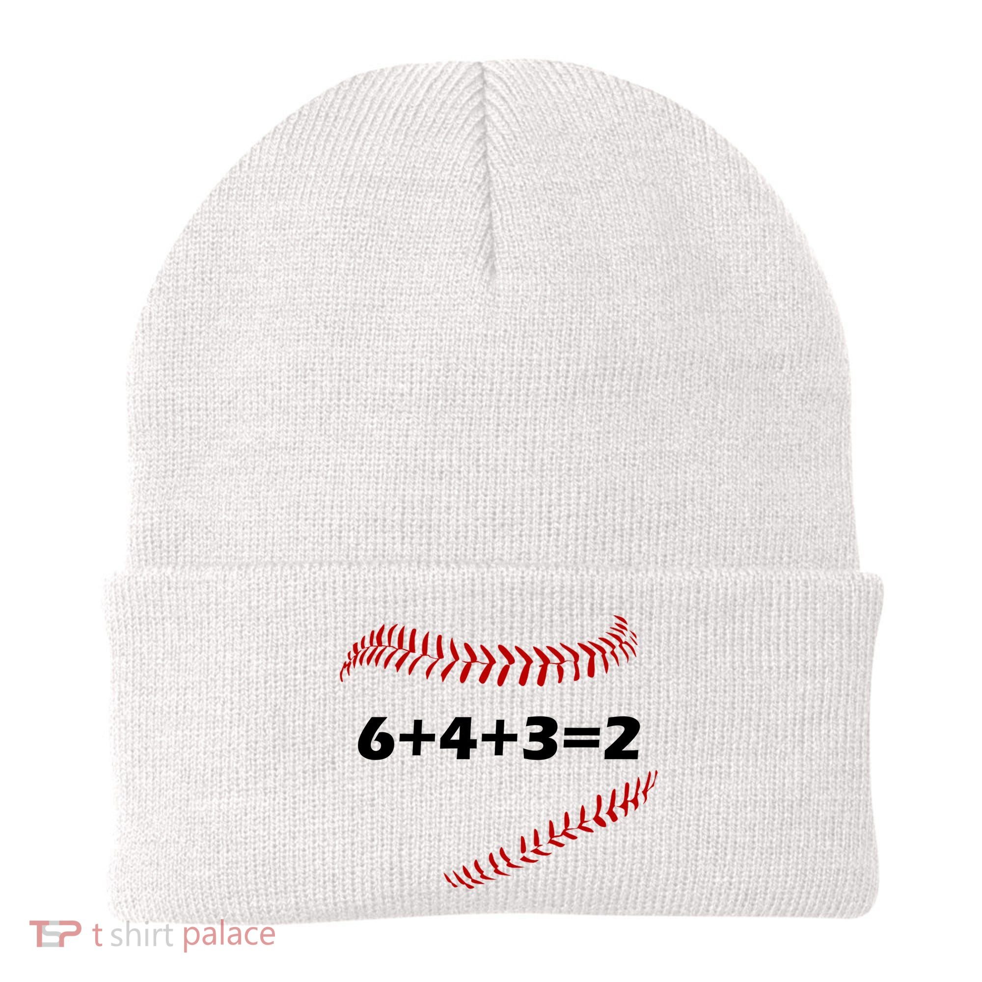 6+4+3=2 Funny Baseball Double Play Beanie