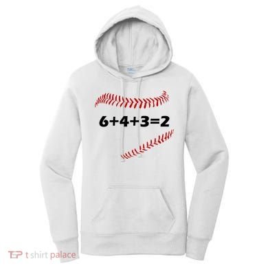 6+4+3=2 Funny Baseball Double Play Women's Hoodie