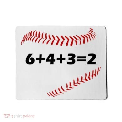 6+4+3=2 Funny Baseball Double Play Mousepad