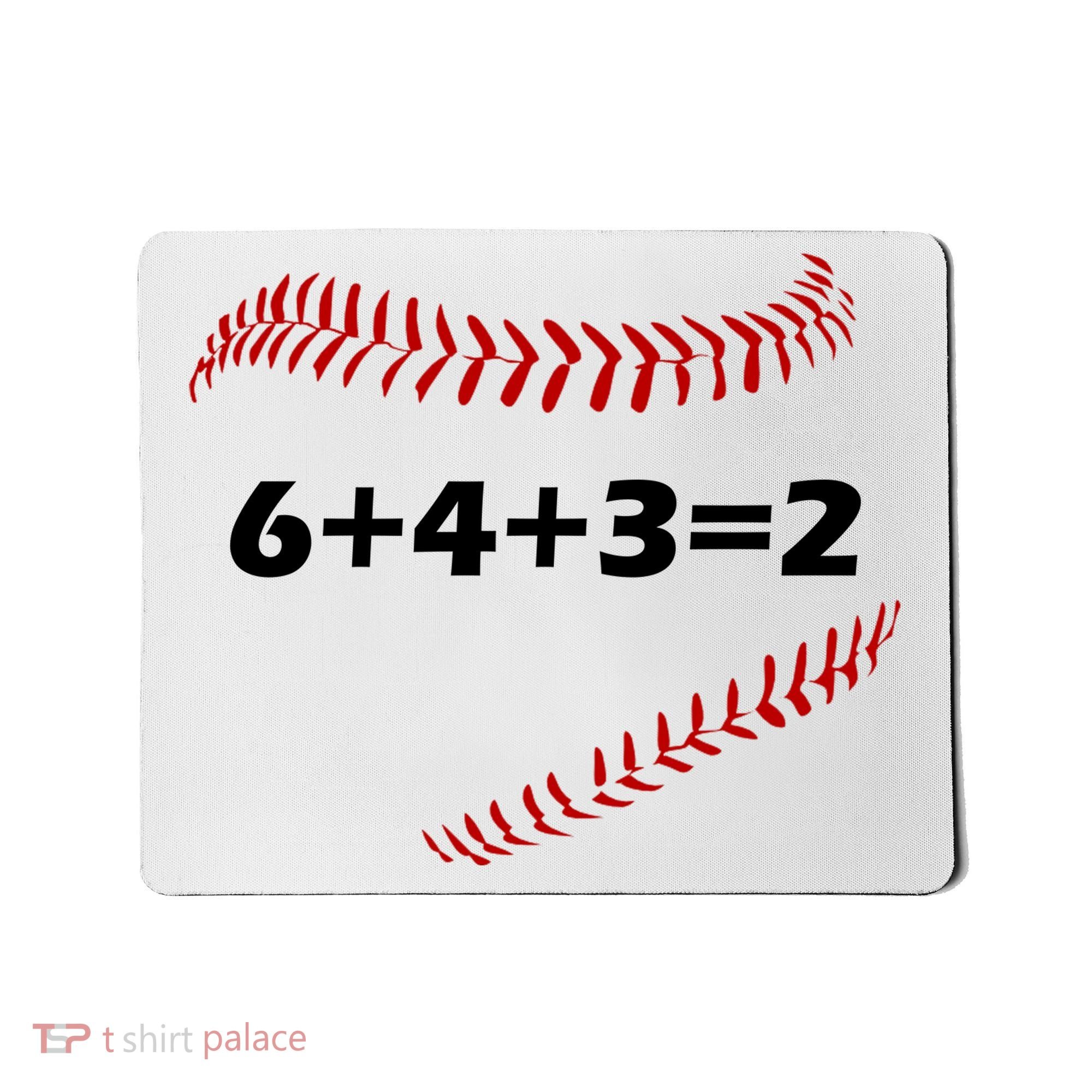 6+4+3=2 Funny Baseball Double Play Mousepad