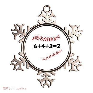 6+4+3=2 Funny Baseball Double Play Ornament
