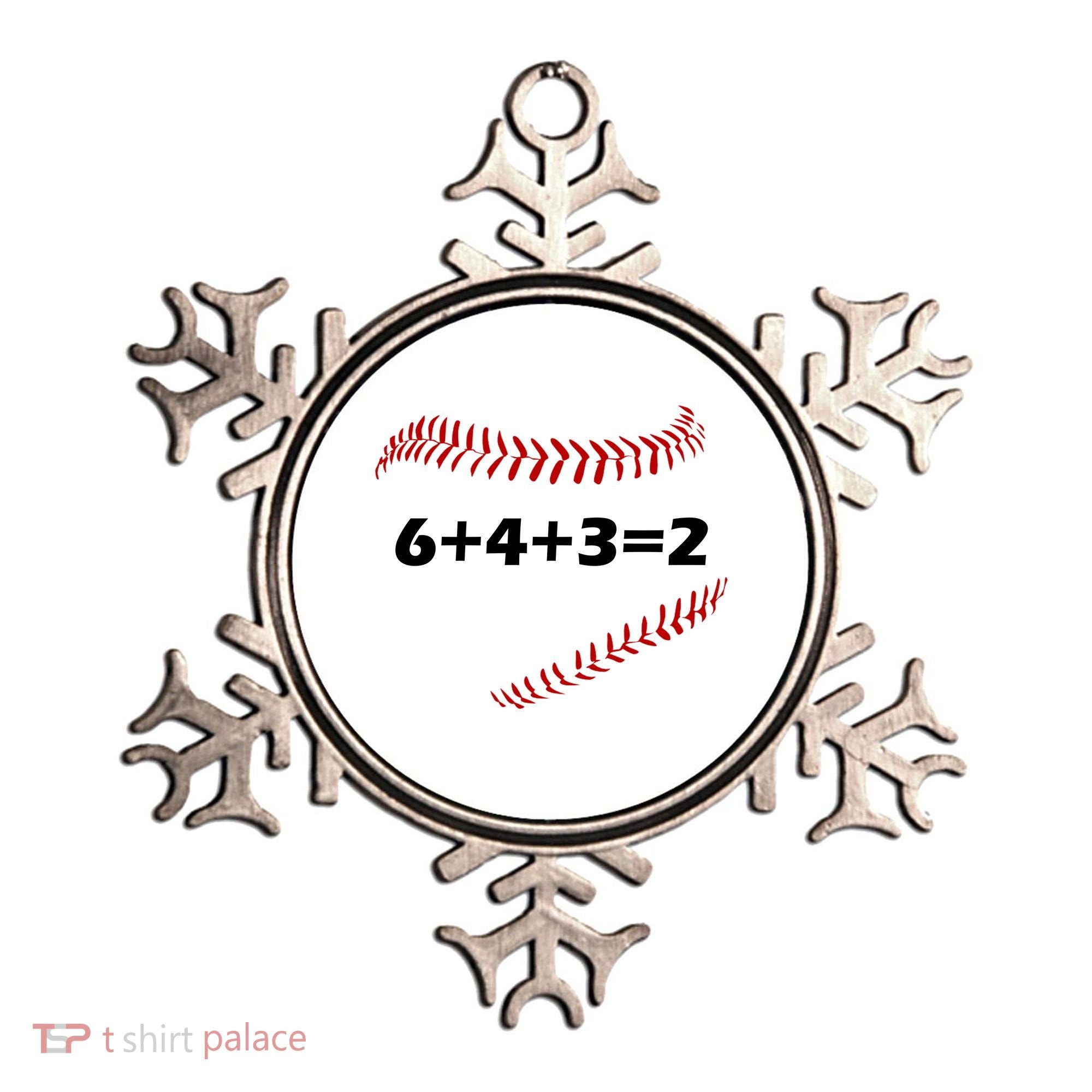 6+4+3=2 Funny Baseball Double Play Ornament