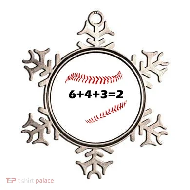 6+4+3=2 Funny Baseball Double Play Ornament