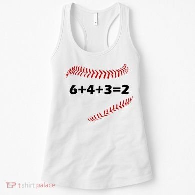 6+4+3=2 Funny Baseball Double Play Women's Tank Top