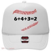 6+4+3=2 Funny Baseball Double Play Hat thumb 0