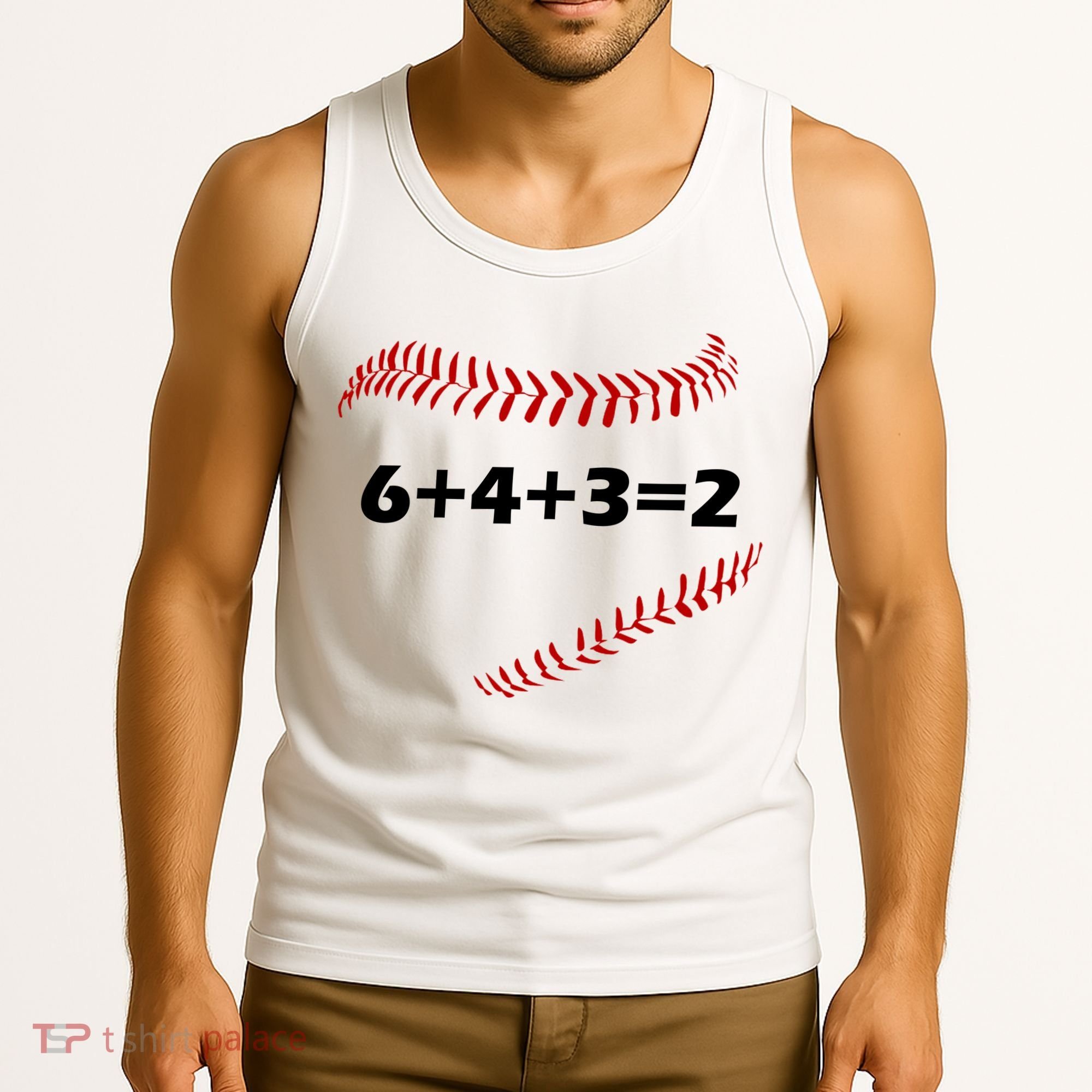 6+4+3=2 Funny Baseball Double Play Tank Top