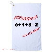 6+4+3=2 Funny Baseball Double Play Golf Towel thumb 0