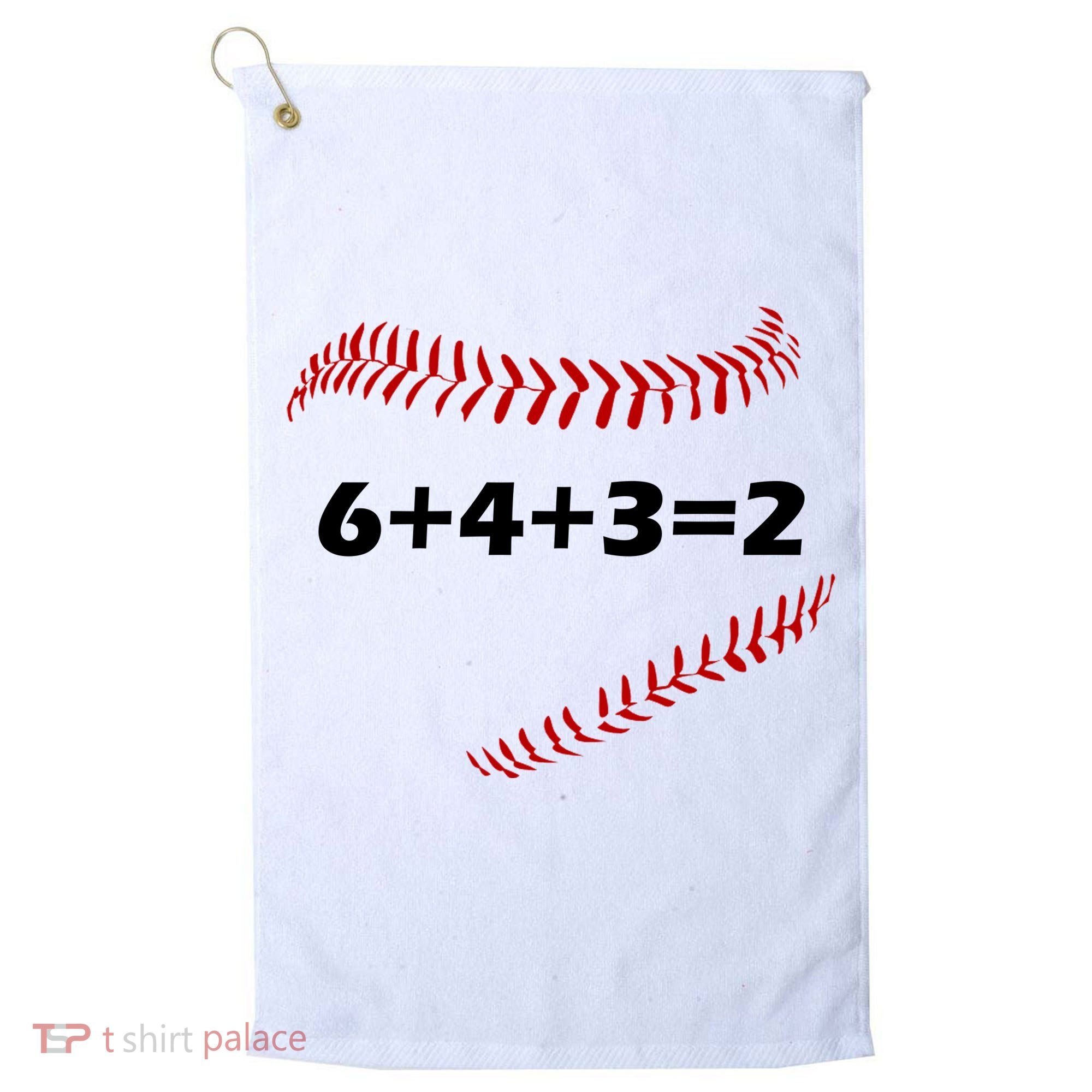 6+4+3=2 Funny Baseball Double Play Golf Towel