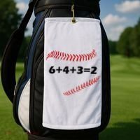 6+4+3=2 Funny Baseball Double Play Golf Towel thumb 2