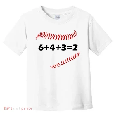 6+4+3=2 Funny Baseball Double Play Toddler T-Shirt