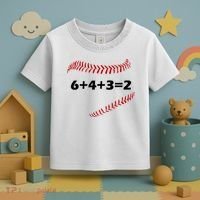 6+4+3=2 Funny Baseball Double Play Toddler T-Shirt thumb 3