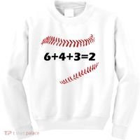 6+4+3=2 Funny Baseball Double Play Kids Sweatshirt thumb 0