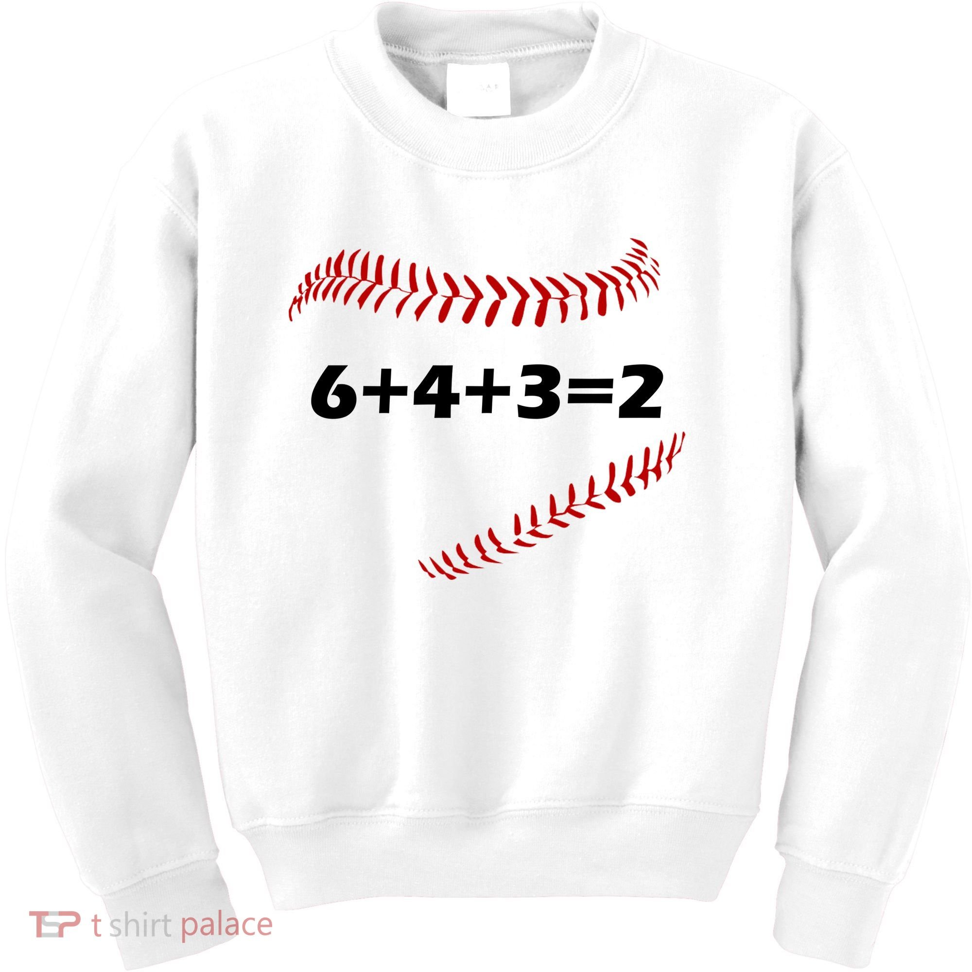6+4+3=2 Funny Baseball Double Play Kids Sweatshirt