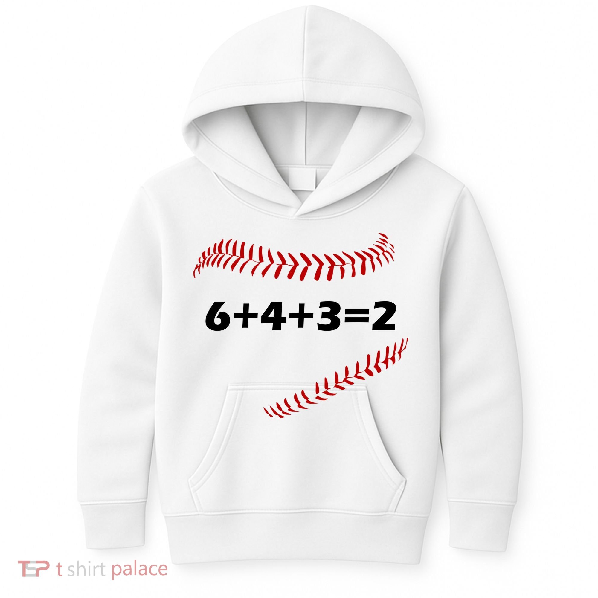 6+4+3=2 Funny Baseball Double Play Kids Hoodie