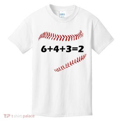 6+4+3=2 Funny Baseball Double Play Kids T-Shirt