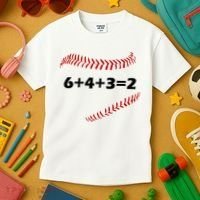 6+4+3=2 Funny Baseball Double Play Kids T-Shirt thumb 3