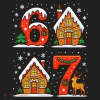 67 Funny Christmas Six Seven Ugly Sweater 6-7 Beanie thumb 2
