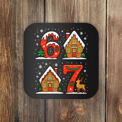67 Funny Christmas Six Seven Ugly Sweater 6-7 Coaster