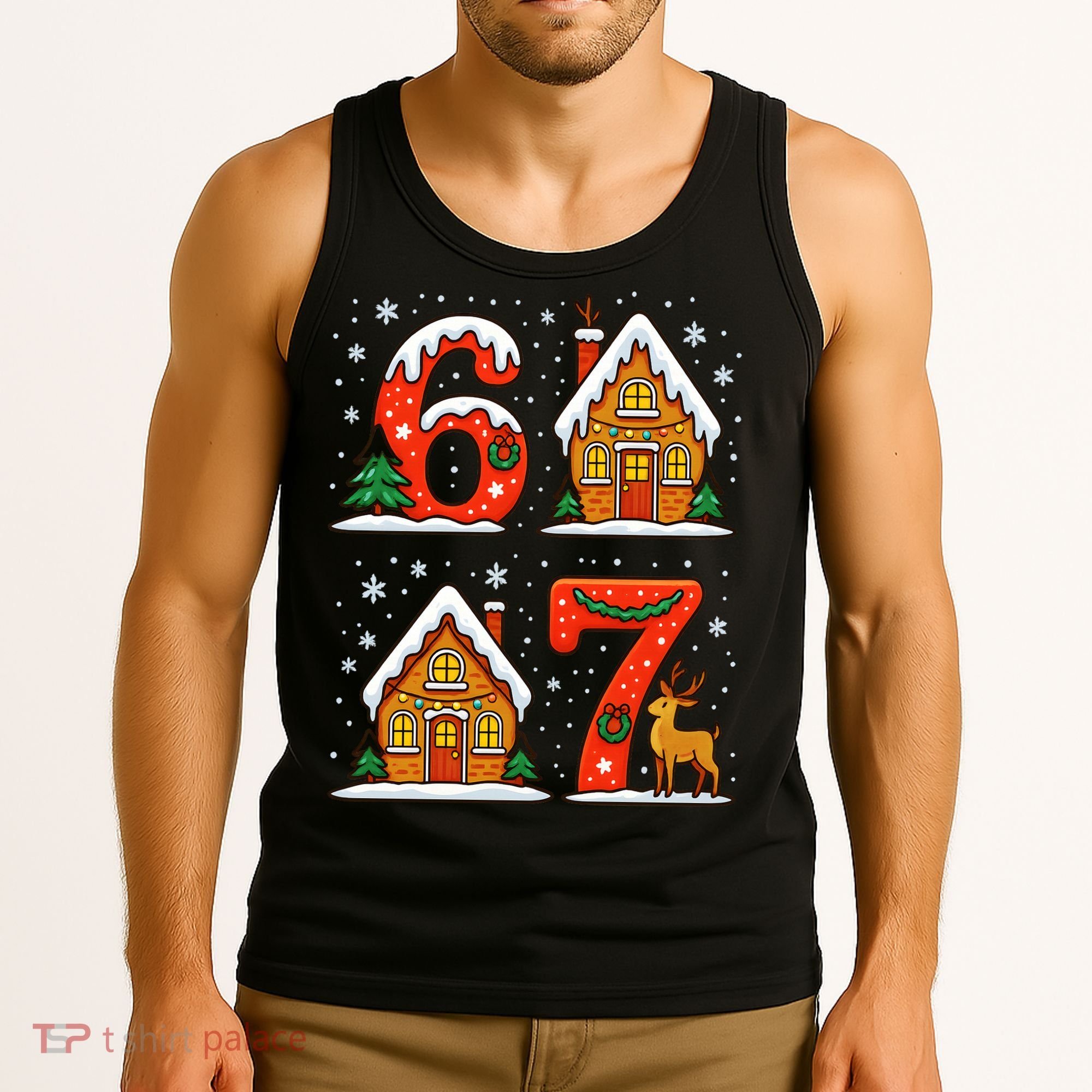 67 Funny Christmas Six Seven Ugly Sweater 6-7 Tank Top