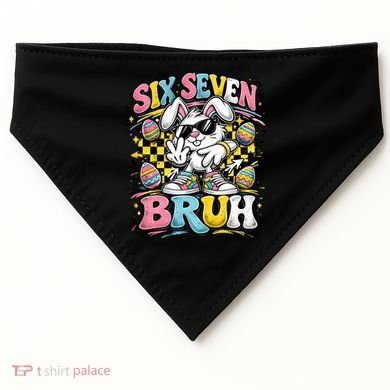 6-7 Funny Easter Bunny 67 Meme Six Seven Bruh Rabbit USA-Made Doggie Bandana